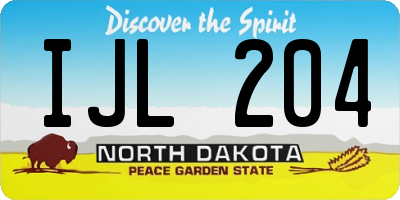 ND license plate IJL204