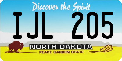 ND license plate IJL205