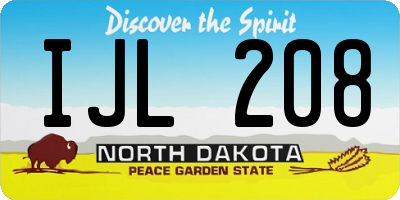 ND license plate IJL208