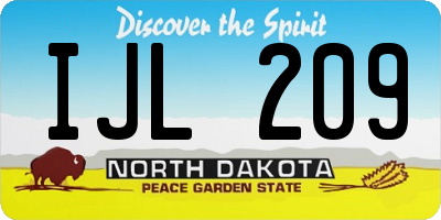 ND license plate IJL209