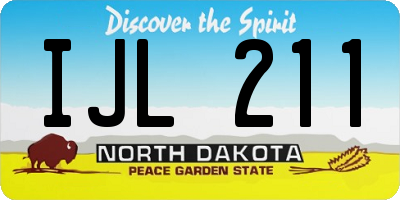ND license plate IJL211