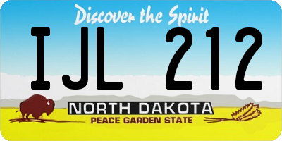 ND license plate IJL212