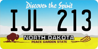 ND license plate IJL213