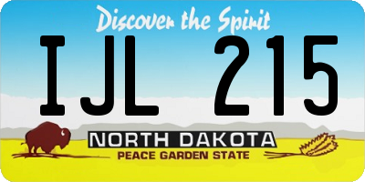 ND license plate IJL215