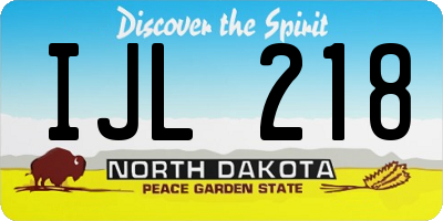 ND license plate IJL218