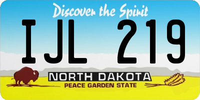 ND license plate IJL219