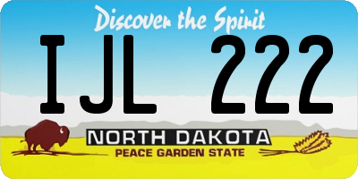ND license plate IJL222