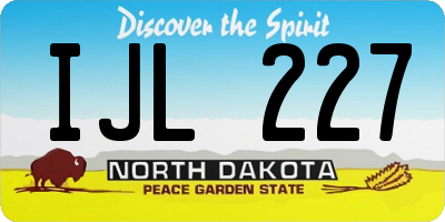 ND license plate IJL227