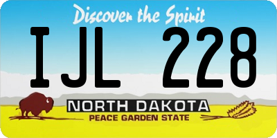 ND license plate IJL228