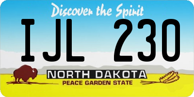 ND license plate IJL230