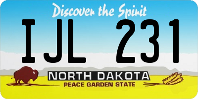 ND license plate IJL231