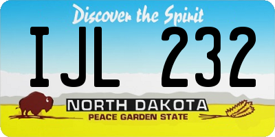 ND license plate IJL232
