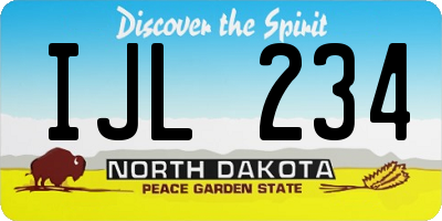 ND license plate IJL234