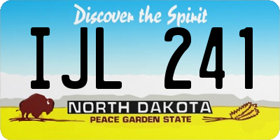 ND license plate IJL241