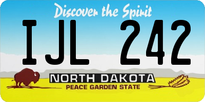 ND license plate IJL242