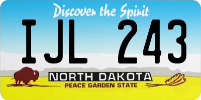 ND license plate IJL243
