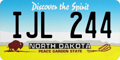 ND license plate IJL244