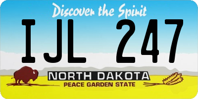 ND license plate IJL247