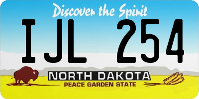 ND license plate IJL254