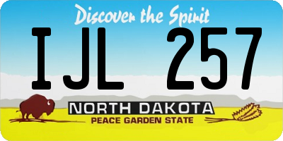 ND license plate IJL257
