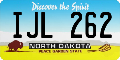 ND license plate IJL262