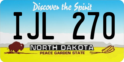 ND license plate IJL270