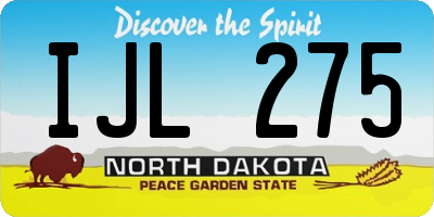 ND license plate IJL275