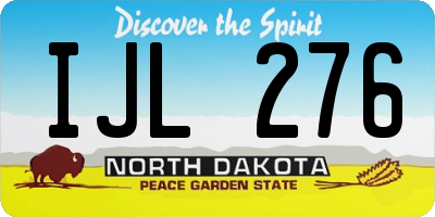 ND license plate IJL276
