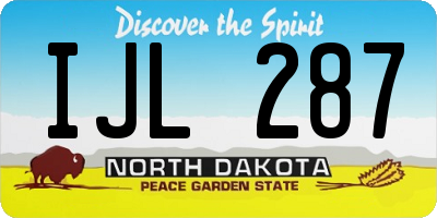ND license plate IJL287