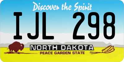 ND license plate IJL298