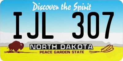 ND license plate IJL307