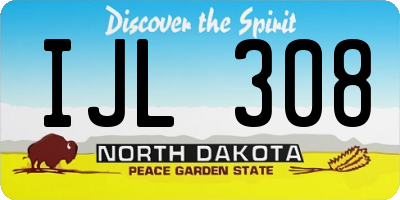 ND license plate IJL308