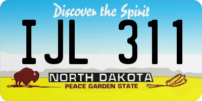 ND license plate IJL311