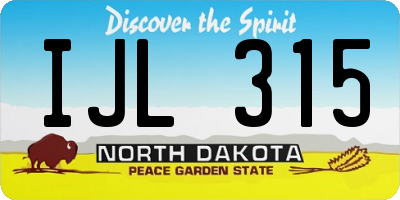 ND license plate IJL315