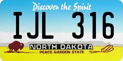 ND license plate IJL316