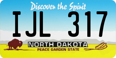 ND license plate IJL317