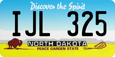 ND license plate IJL325