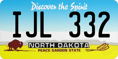 ND license plate IJL332