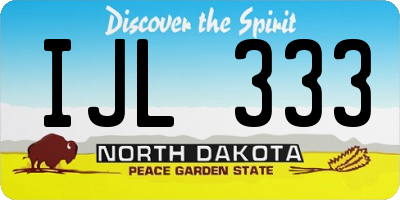ND license plate IJL333