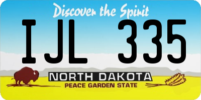 ND license plate IJL335