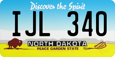 ND license plate IJL340