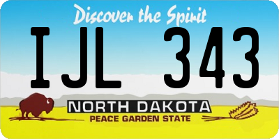 ND license plate IJL343
