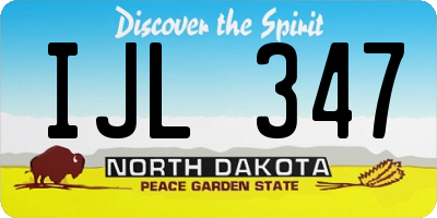 ND license plate IJL347