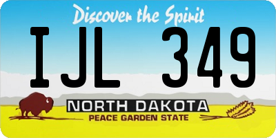ND license plate IJL349