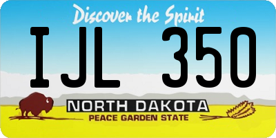 ND license plate IJL350