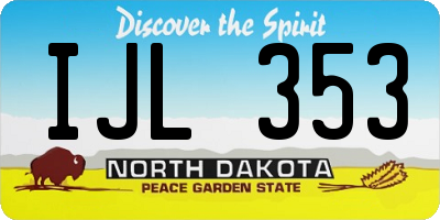 ND license plate IJL353