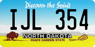 ND license plate IJL354