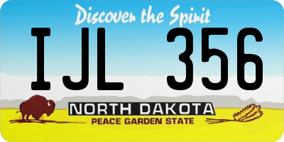 ND license plate IJL356