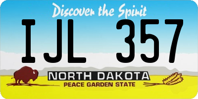 ND license plate IJL357