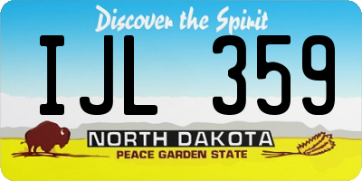 ND license plate IJL359